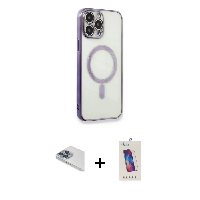 MARSİLYAN™- iPhone 13 Pro Max Kılıf Doruk Minimal - Siyah Joko 5D Cam + Pers Alüminyum Kamera Lens - SABE
