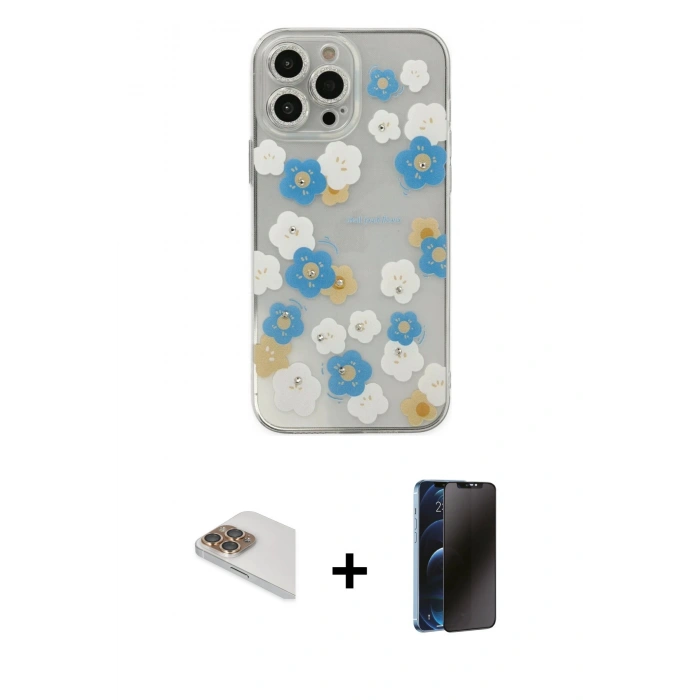 MARSİLYAN™- iPhone 13 Pro Max Kılıf Eksen Asil Prime - Siyah 3D Antistatik Hayalet Cam Ekran Koruyucu + Pers Alüminyum Kamera Lens - GD