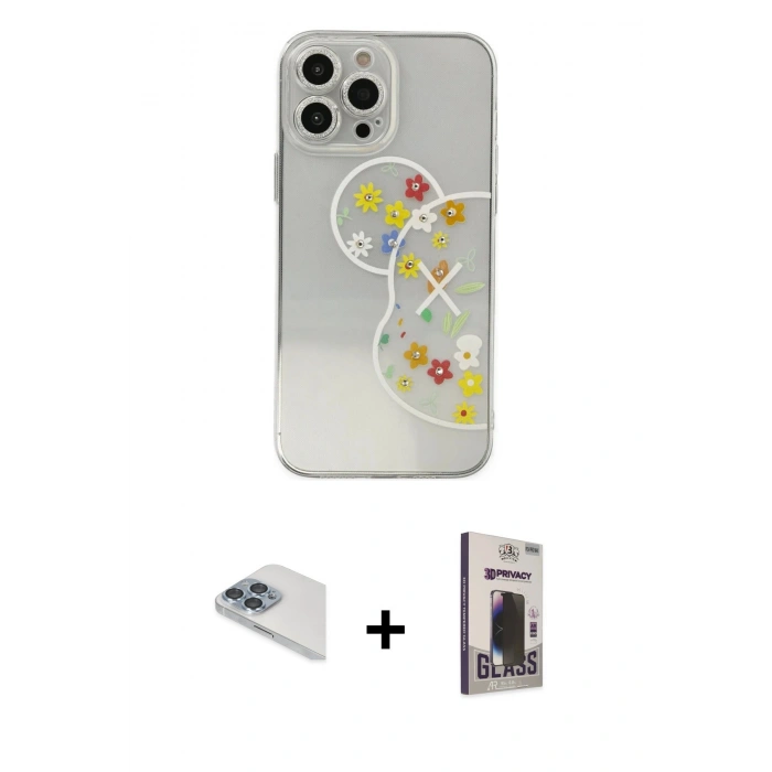MARSİLYAN™- iPhone 13 Pro Max Kılıf Eksen Asil Prime - Siyah Bilvis Hayalet Cam Ekran Koruyucu + Pers Alüminyum Kamera Lens - SABE