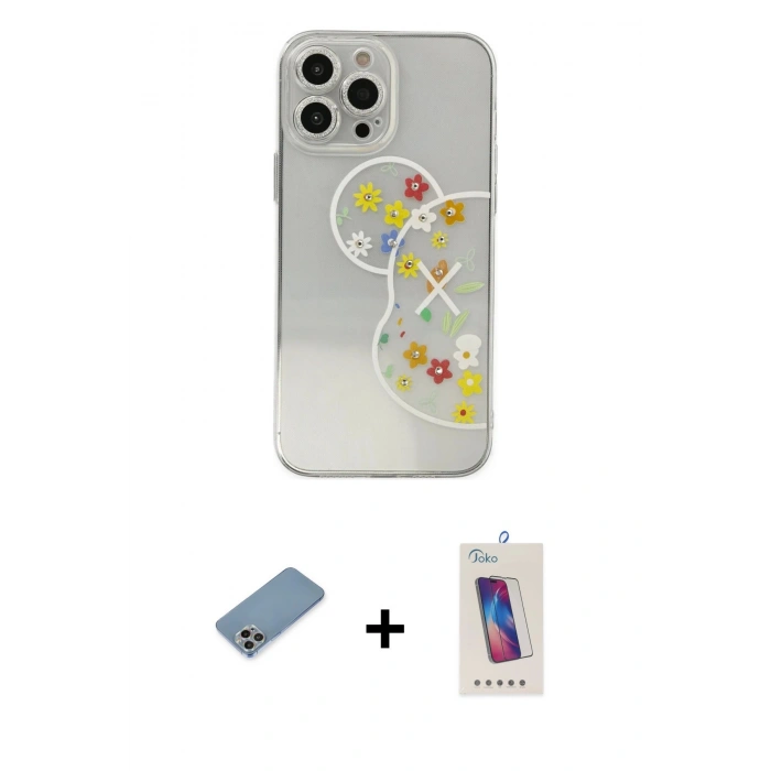 MARSİLYAN™- iPhone 13 Pro Max Kılıf Eksen Asil Prime - Siyah Joko 5D Cam + Shine Kamera Lens Koruma Cam - GI