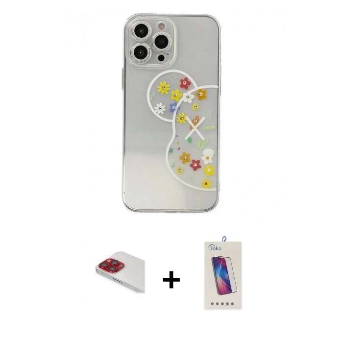 MARSİLYAN™- iPhone 13 Pro Max Kılıf Eksen Asil Prime - Siyah Joko 5D Cam + Pers Alüminyum Kamera Lens - KI