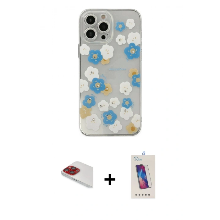 MARSİLYAN™- iPhone 13 Pro Max Kılıf Eksen Asil Prime - Siyah Joko 5D Cam + Pers Alüminyum Kamera Lens - KI