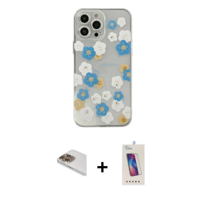 MARSİLYAN™- iPhone 13 Pro Max Kılıf Eksen Asil Prime - Siyah Joko 5D Cam + Pers Alüminyum Kamera Lens - GD