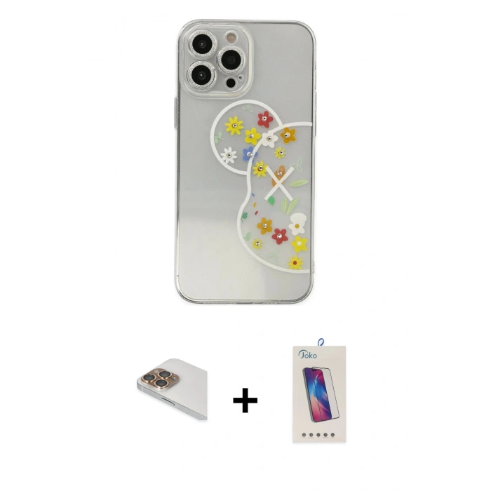 MARSİLYAN™- iPhone 13 Pro Max Kılıf Eksen Asil Prime - Siyah Joko 5D Cam + Pers Alüminyum Kamera Lens - GD