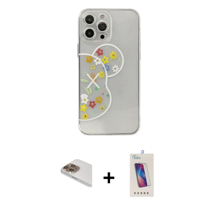 MARSİLYAN™- iPhone 13 Pro Max Kılıf Eksen Asil Prime - Siyah Joko 5D Cam + Pers Alüminyum Kamera Lens - GD