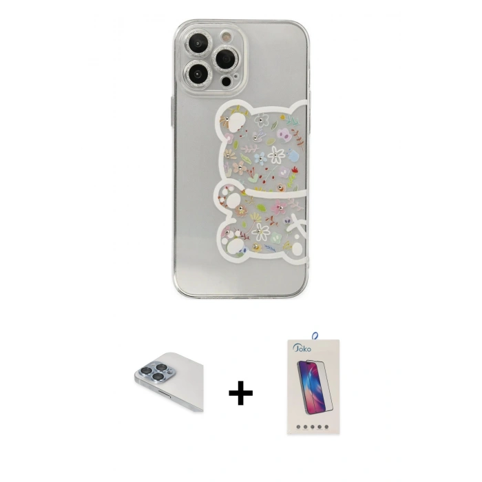 MARSİLYAN™- iPhone 13 Pro Max Kılıf Eksen Asil Prime - Siyah Joko 5D Cam + Pers Alüminyum Kamera Lens - SABE