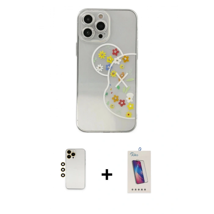 MARSİLYAN™- iPhone 13 Pro Max Kılıf Eksen Asil Prime - Siyah Joko 5D Cam + Shine Kamera Lens - GD
