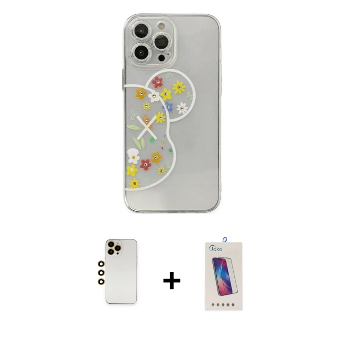 MARSİLYAN™- iPhone 13 Pro Max Kılıf Eksen Asil Prime - Siyah Joko 5D Cam + Shine Kamera Lens - GD