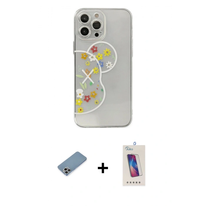 MARSİLYAN™- iPhone 13 Pro Max Kılıf Eksen Asil Prime - Siyah Joko 5D Cam + Shine Kamera Lens Koruma Cam - GI