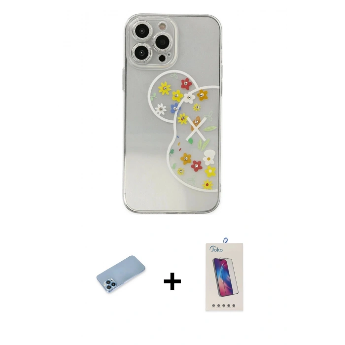 MARSİLYAN™- iPhone 13 Pro Max Kılıf Eksen Asil Prime - Siyah Joko 5D Cam + Shine Kamera Lens Koruma Cam - MI