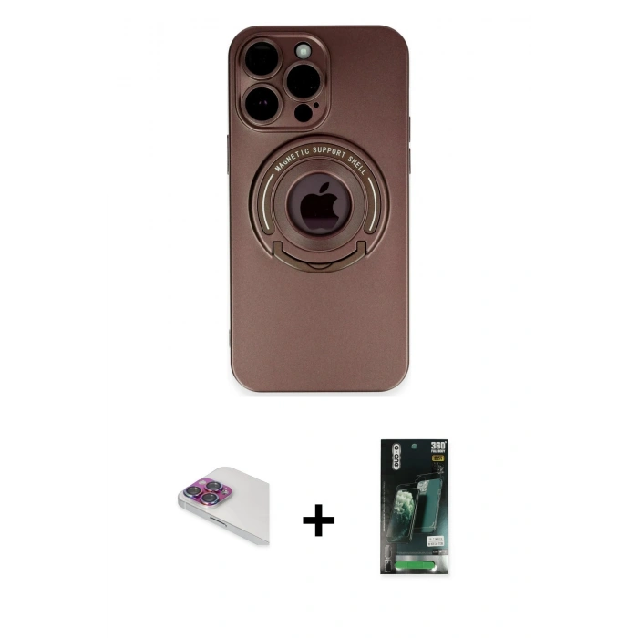 MARSİLYAN™- iPhone 13 Pro Max Kılıf Eksen Klasik Prime - Şeffaf 360 Full Body Arka Koruyucu + Pers Alüminyum Kamera Lens - GI
