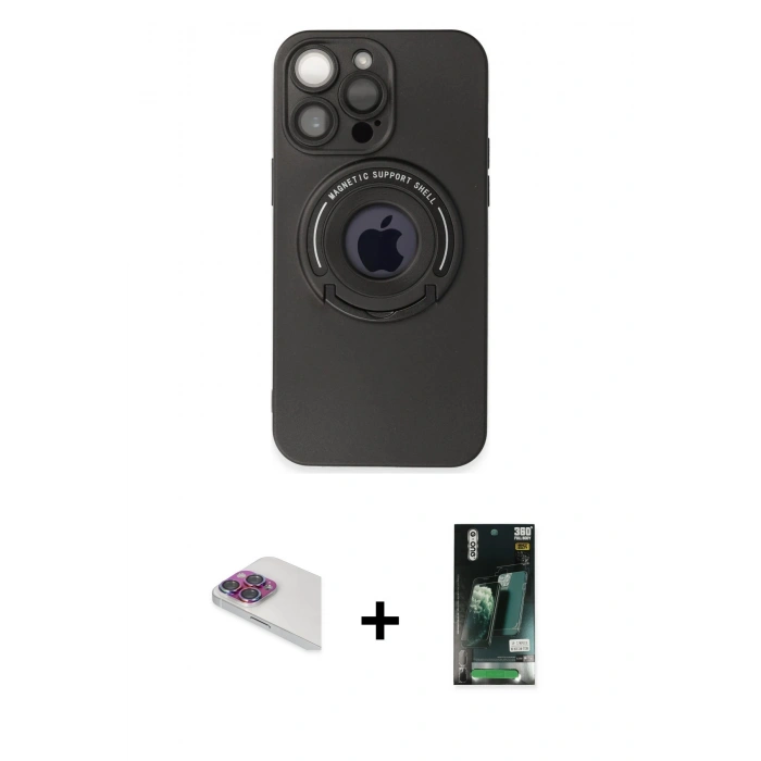 MARSİLYAN™- iPhone 13 Pro Max Kılıf Eksen Klasik Prime - Şeffaf 360 Full Body Arka Koruyucu + Pers Alüminyum Kamera Lens - GI