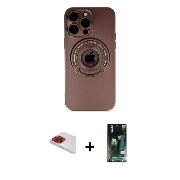 MARSİLYAN™- iPhone 13 Pro Max Kılıf Eksen Klasik Prime - Şeffaf 360 Full Body Arka Koruyucu + Pers Alüminyum Kamera Lens - KI