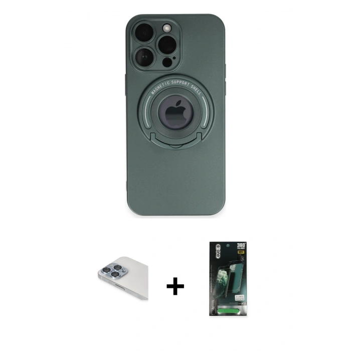 MARSİLYAN™- iPhone 13 Pro Max Kılıf Eksen Klasik Prime - Şeffaf 360 Full Body Arka Koruyucu + Pers Alüminyum Kamera Lens - SABE