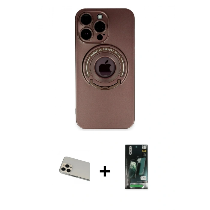 MARSİLYAN™- iPhone 13 Pro Max Kılıf Eksen Klasik Prime - Şeffaf 360 Full Body Arka Koruyucu + Rainbow Kamera Lens Koruma Cam - REGD
