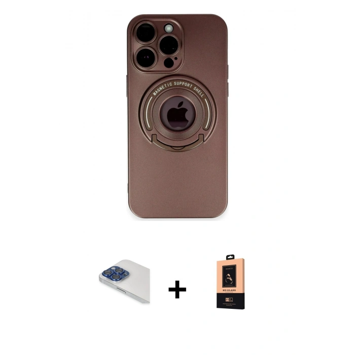 MARSİLYAN™- iPhone 13 Pro Max Kılıf Eksen Klasik Prime - Şeffaf Maxco Cam Ekran Koruyucu + Pers Alüminyum Kamera Lens - LT
