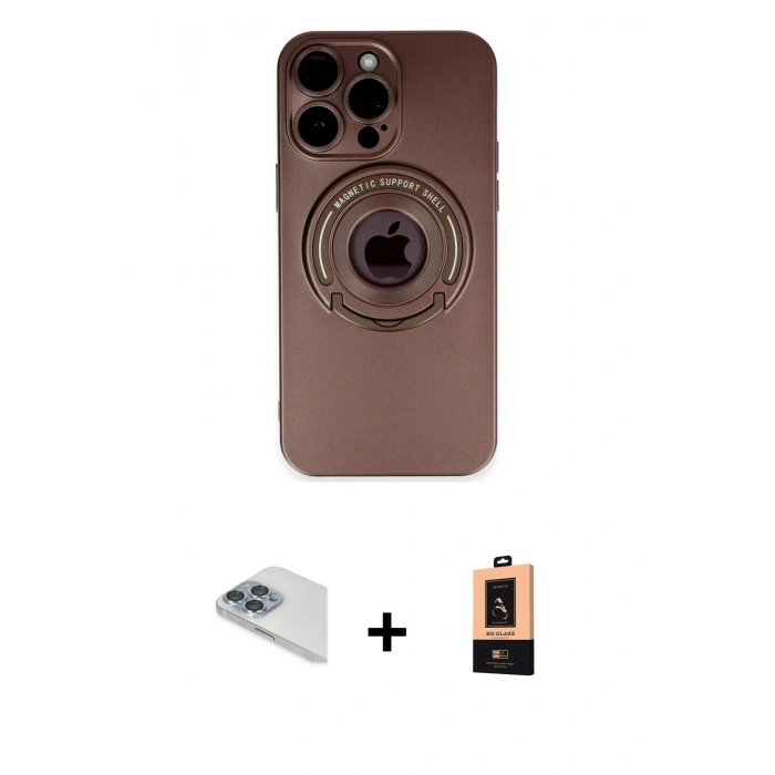 MARSİLYAN™- iPhone 13 Pro Max Kılıf Eksen Klasik Prime - Şeffaf Maxco Cam Ekran Koruyucu + Pers Alüminyum Kamera Lens - SABE