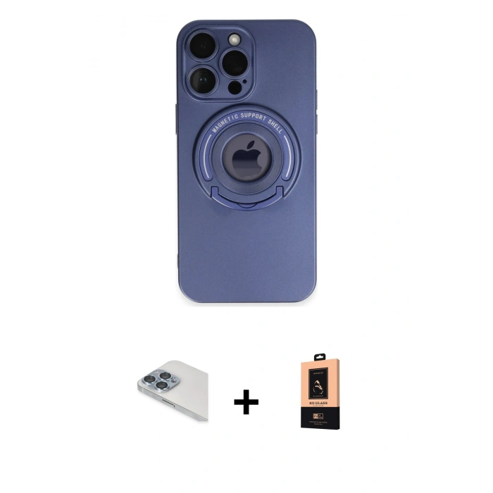 MARSİLYAN™- iPhone 13 Pro Max Kılıf Eksen Klasik Prime - Şeffaf Maxco Cam Ekran Koruyucu + Pers Alüminyum Kamera Lens - SABE