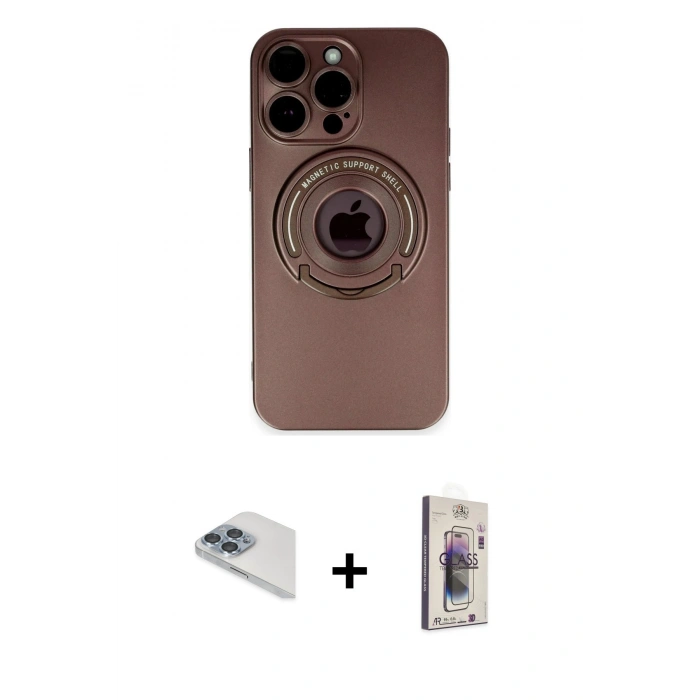 MARSİLYAN™- iPhone 13 Pro Max Kılıf Eksen Klasik Prime - Siyah Bilvis 3D Cam Ekran Koruyucu + Sierra Blue Pers Alüminyum Kamera Lens