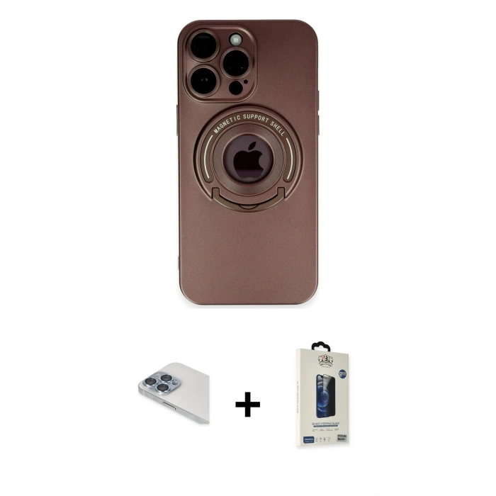 MARSİLYAN™- iPhone 13 Pro Max Kılıf Eksen Klasik Prime - Siyah Bilvis Hayalet Cam Ekran Koruyucu + Sierra Blue Pers Alüminyum Kamera Lens