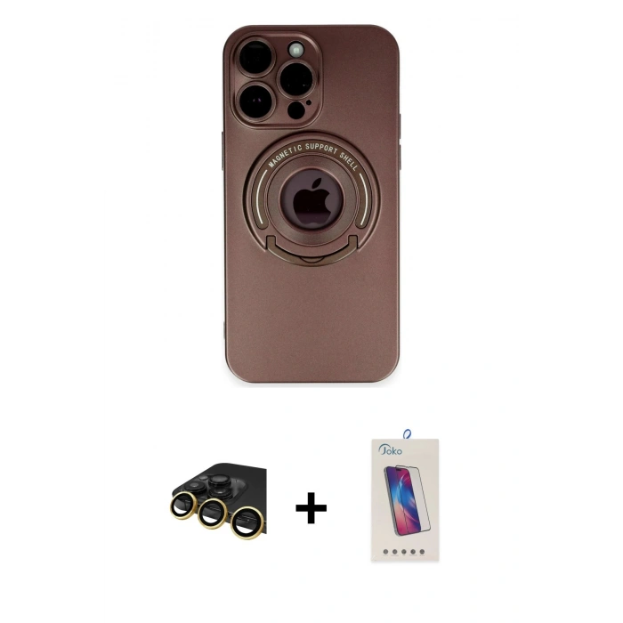 MARSİLYAN™- iPhone 13 Pro Max Kılıf Eksen Klasik Prime - Siyah Joko 5D Cam + Raze Metal Kamera Lens - GD