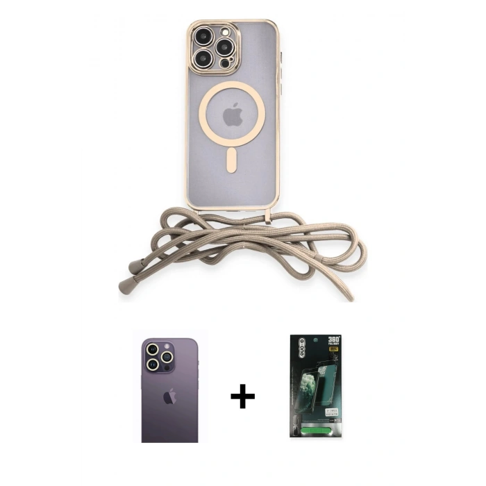MARSİLYAN™- iPhone 13 Pro Max Kılıf Eksen Özel Seri - Şeffaf 360 Full Body Arka Koruyucu + Neon Fosforlu Kamera Lens - BZ