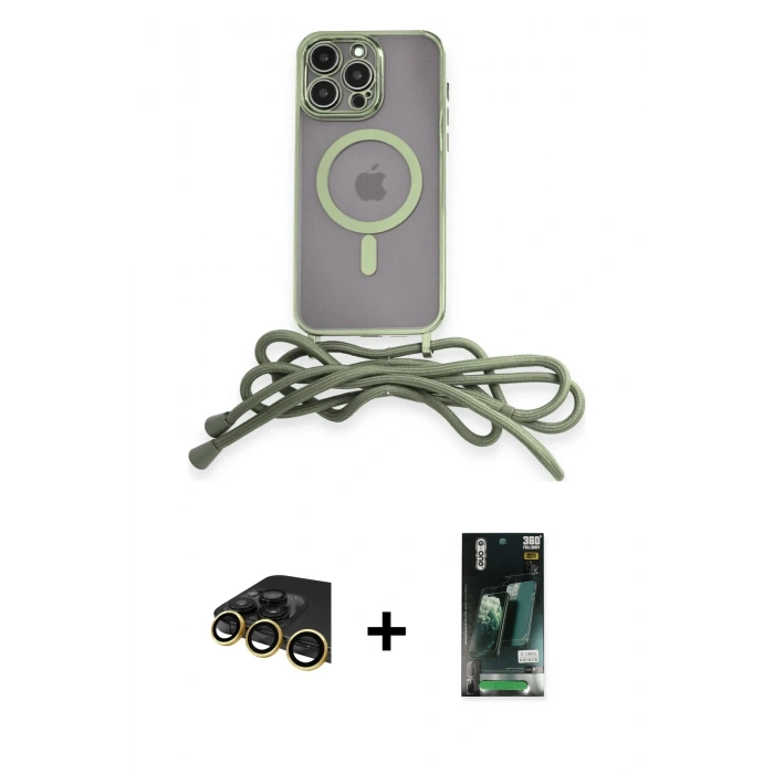 MARSİLYAN™- iPhone 13 Pro Max Kılıf Eksen Özel Seri - Şeffaf 360 Full Body Arka Koruyucu + Raze Metal Kamera Lens - GD