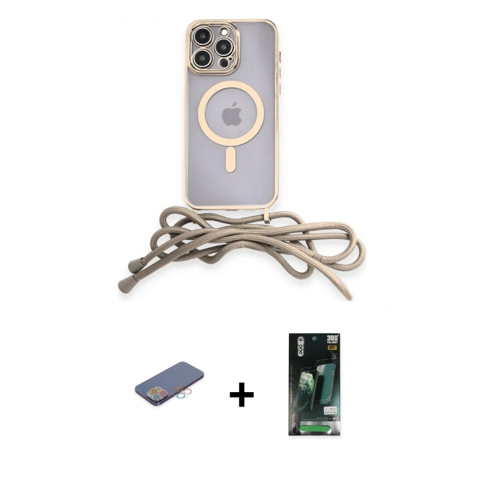 MARSİLYAN™- iPhone 13 Pro Max Kılıf Eksen Özel Seri - Şeffaf 360 Full Body Arka Koruyucu + Renkli Kamera Lens Koruma Cam - PE