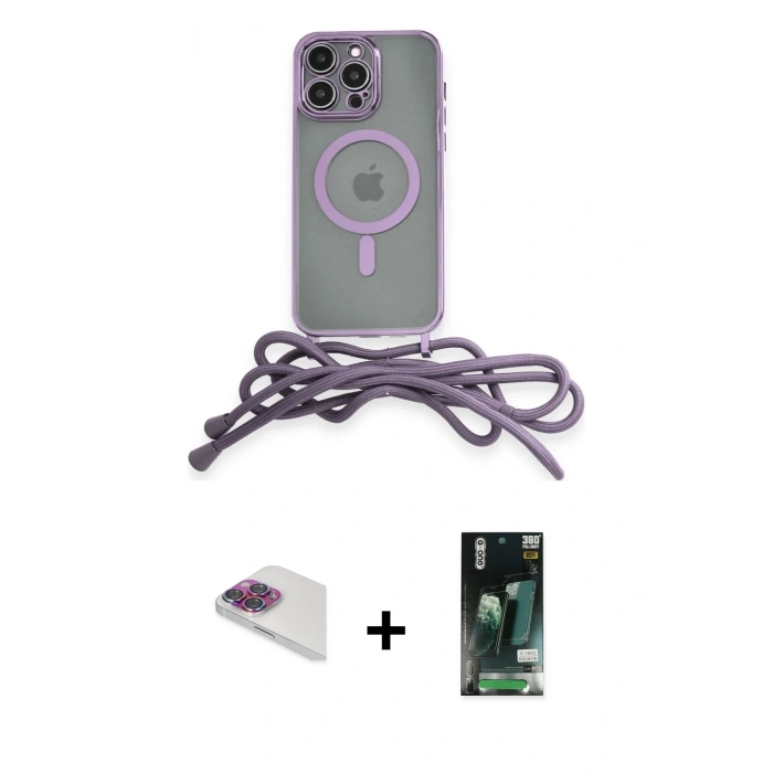 MARSİLYAN™- iPhone 13 Pro Max Kılıf Eksen Özel Seri - Şeffaf 360 Full Body Arka Koruyucu + Pers Alüminyum Kamera Lens - GI
