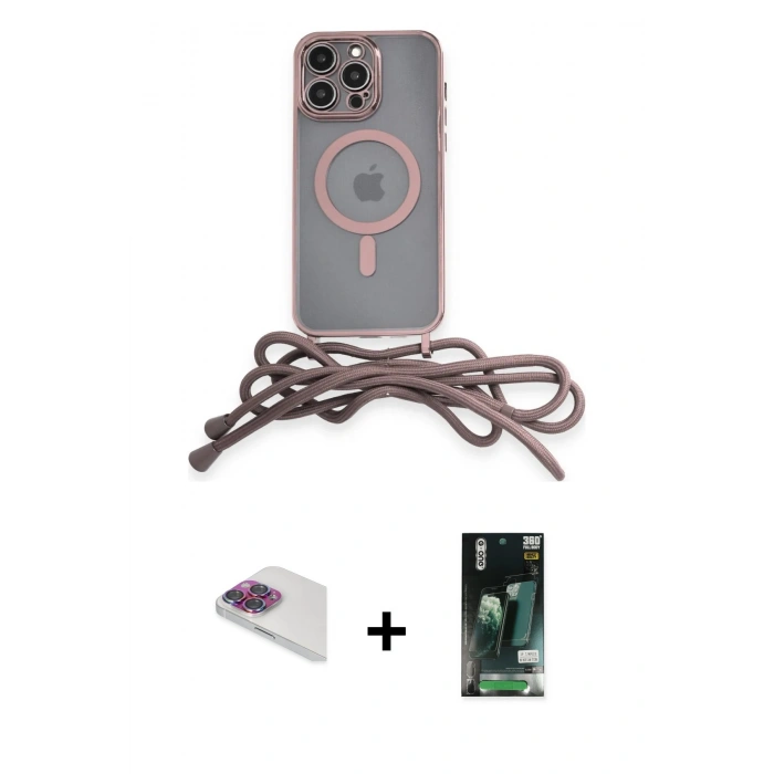 MARSİLYAN™- iPhone 13 Pro Max Kılıf Eksen Özel Seri - Şeffaf 360 Full Body Arka Koruyucu + Pers Alüminyum Kamera Lens - GI