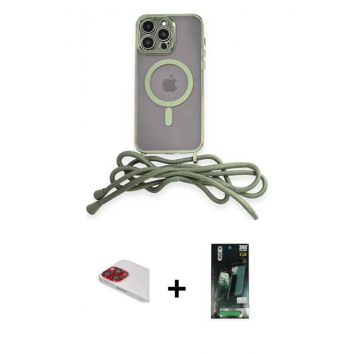 MARSİLYAN™- iPhone 13 Pro Max Kılıf Eksen Özel Seri - Şeffaf 360 Full Body Arka Koruyucu + Pers Alüminyum Kamera Lens - KI