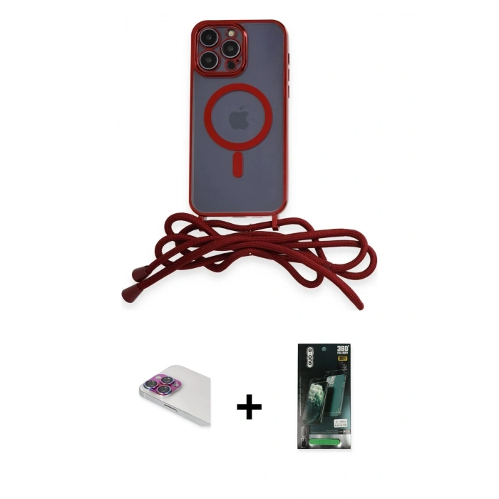 MARSİLYAN™- iPhone 13 Pro Max Kılıf Eksen Özel Seri - Şeffaf 360 Full Body Arka Koruyucu + Pers Alüminyum Kamera Lens - GI