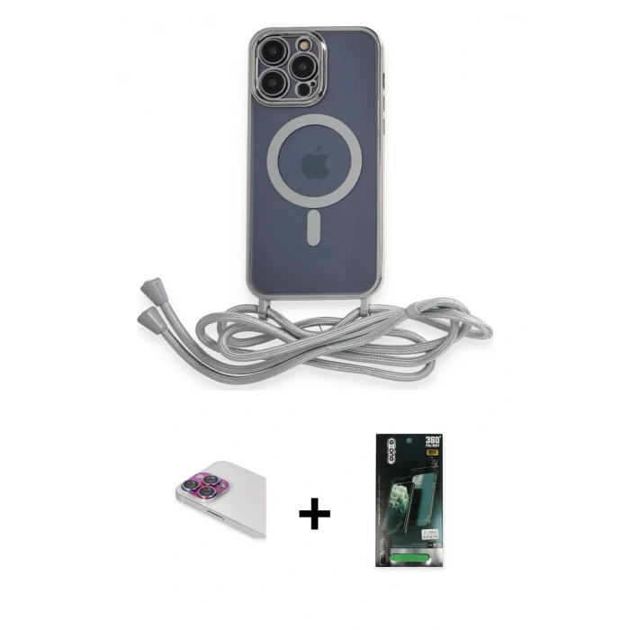 MARSİLYAN™- iPhone 13 Pro Max Kılıf Eksen Özel Seri - Şeffaf 360 Full Body Arka Koruyucu + Pers Alüminyum Kamera Lens - GI