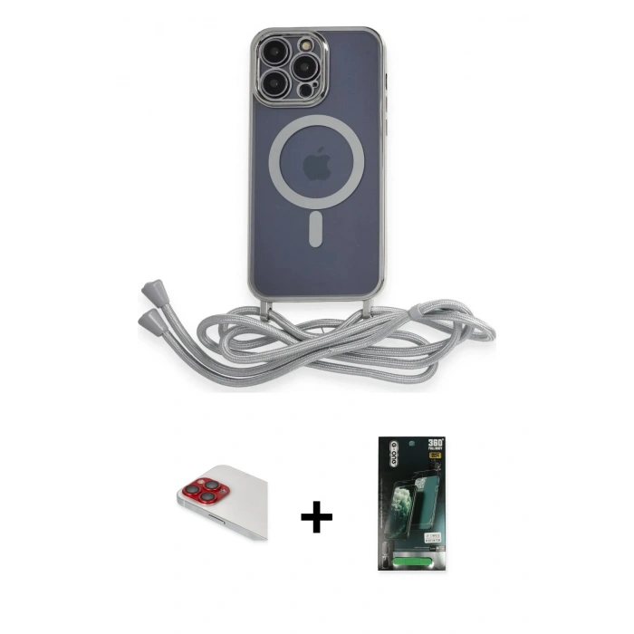 MARSİLYAN™- iPhone 13 Pro Max Kılıf Eksen Özel Seri - Şeffaf 360 Full Body Arka Koruyucu + Pers Alüminyum Kamera Lens - KI