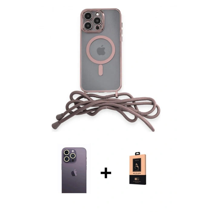 MARSİLYAN™- iPhone 13 Pro Max Kılıf Eksen Özel Seri - Şeffaf Maxco Cam Ekran Koruyucu + Neon Fosforlu Kamera Lens - BZ