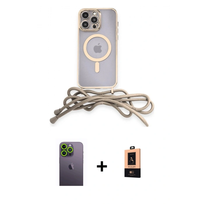 MARSİLYAN™- iPhone 13 Pro Max Kılıf Eksen Özel Seri - Şeffaf Maxco Cam Ekran Koruyucu + Neon Fosforlu Kamera Lens - YL
