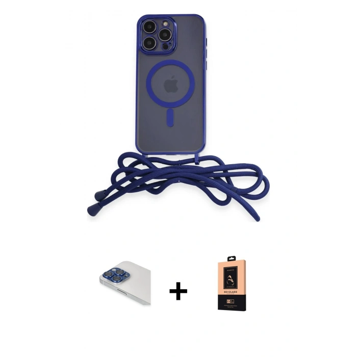 MARSİLYAN™- iPhone 13 Pro Max Kılıf Eksen Özel Seri - Şeffaf Maxco Cam Ekran Koruyucu + Pers Alüminyum Kamera Lens - LT