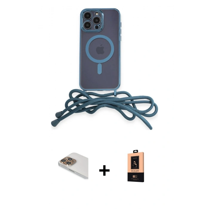 MARSİLYAN™- iPhone 13 Pro Max Kılıf Eksen Özel Seri - Şeffaf Maxco Cam Ekran Koruyucu + Pers Alüminyum Kamera Lens - GD