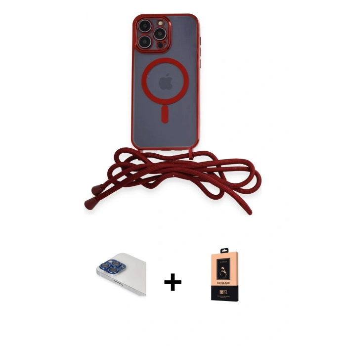 MARSİLYAN™- iPhone 13 Pro Max Kılıf Eksen Özel Seri - Şeffaf Maxco Cam Ekran Koruyucu + Pers Alüminyum Kamera Lens - LT