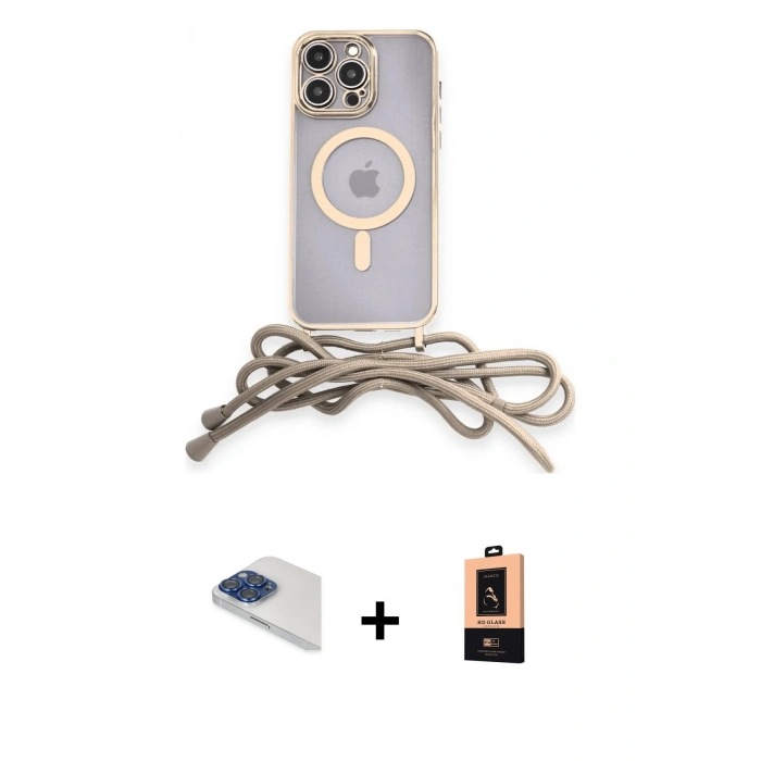 MARSİLYAN™- iPhone 13 Pro Max Kılıf Eksen Özel Seri - Şeffaf Maxco Cam Ekran Koruyucu + Pers Alüminyum Kamera Lens - LT
