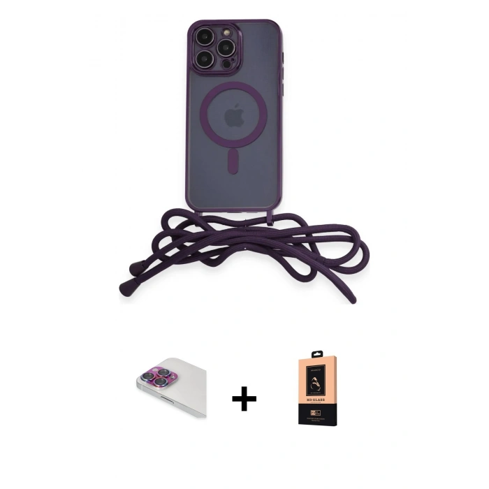 MARSİLYAN™- iPhone 13 Pro Max Kılıf Eksen Özel Seri - Şeffaf Maxco Cam Ekran Koruyucu + Pers Alüminyum Kamera Lens - GI