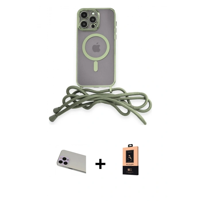 MARSİLYAN™- iPhone 13 Pro Max Kılıf Eksen Özel Seri - Şeffaf Maxco Cam Ekran Koruyucu + Rainbow Kamera Lens Koruma Cam - MR