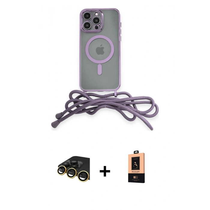 MARSİLYAN™- iPhone 13 Pro Max Kılıf Eksen Özel Seri - Şeffaf Maxco Cam Ekran Koruyucu + Raze Metal Kamera Lens - GD