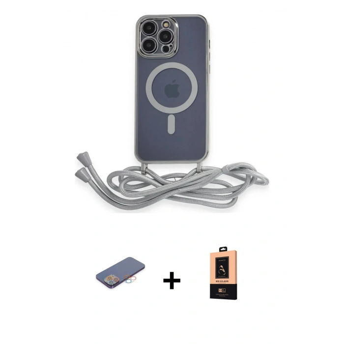 MARSİLYAN™- iPhone 13 Pro Max Kılıf Eksen Özel Seri - Şeffaf Maxco Cam Ekran Koruyucu + Renkli Kamera Lens Koruma Cam - PE