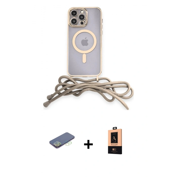 MARSİLYAN™- iPhone 13 Pro Max Kılıf Eksen Özel Seri - Şeffaf Maxco Cam Ekran Koruyucu + Renkli Kamera Lens Koruma Cam - YL