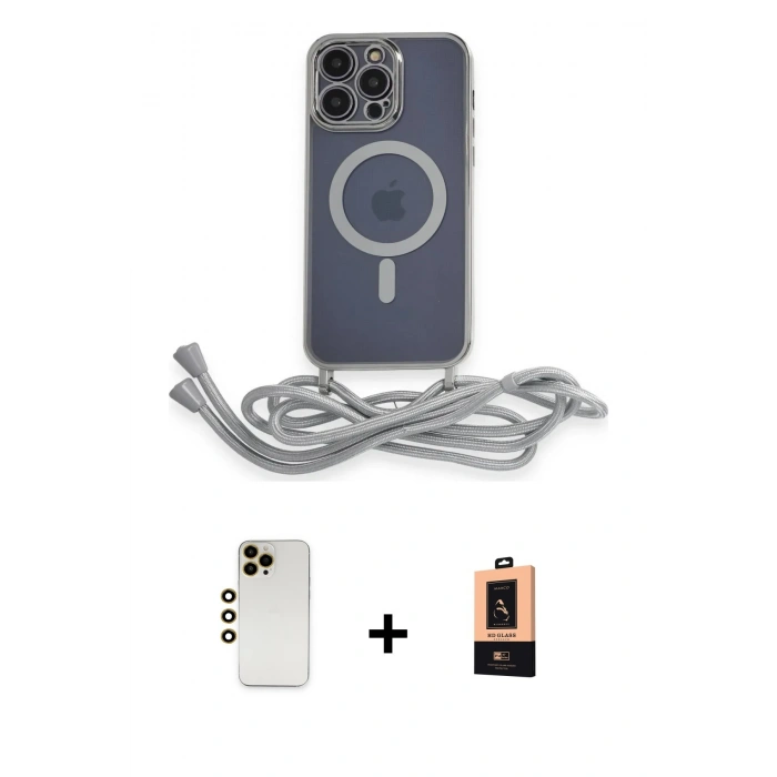 MARSİLYAN™- iPhone 13 Pro Max Kılıf Eksen Özel Seri - Şeffaf Maxco Cam Ekran Koruyucu + Shine Kamera Lens - GD