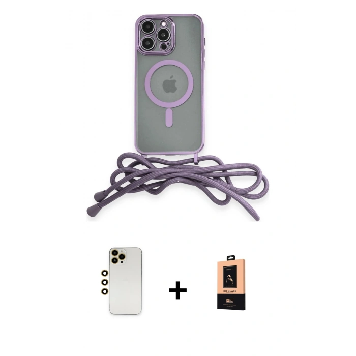 MARSİLYAN™- iPhone 13 Pro Max Kılıf Eksen Özel Seri - Şeffaf Maxco Cam Ekran Koruyucu + Shine Kamera Lens - GD