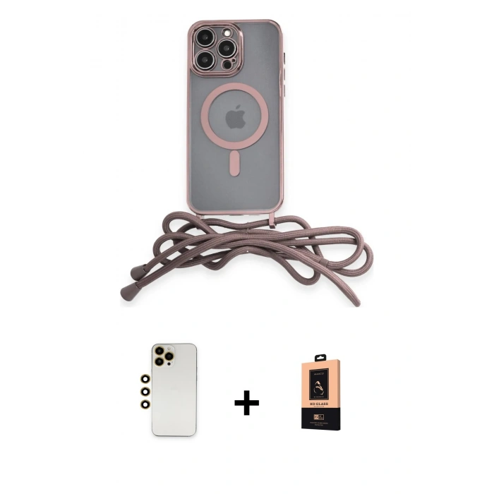 MARSİLYAN™- iPhone 13 Pro Max Kılıf Eksen Özel Seri - Şeffaf Maxco Cam Ekran Koruyucu + Shine Kamera Lens - GD