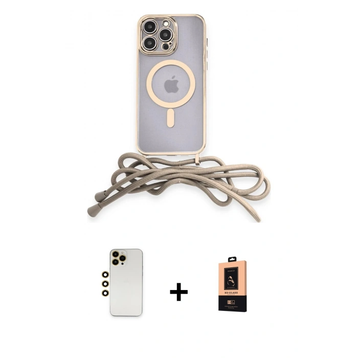 MARSİLYAN™- iPhone 13 Pro Max Kılıf Eksen Özel Seri - Şeffaf Maxco Cam Ekran Koruyucu + Shine Kamera Lens - GD