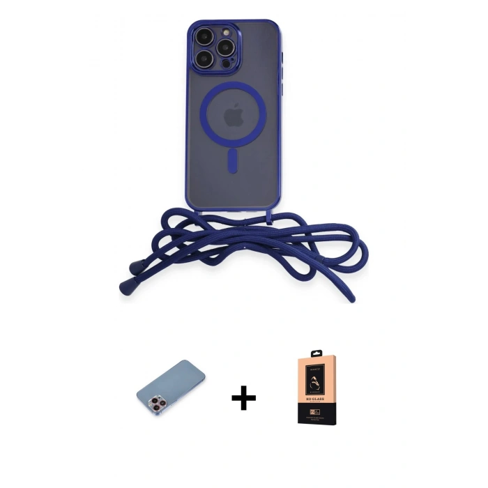 MARSİLYAN™- iPhone 13 Pro Max Kılıf Eksen Özel Seri - Şeffaf Maxco Cam Ekran Koruyucu + Shine Kamera Lens Koruma Cam - PE